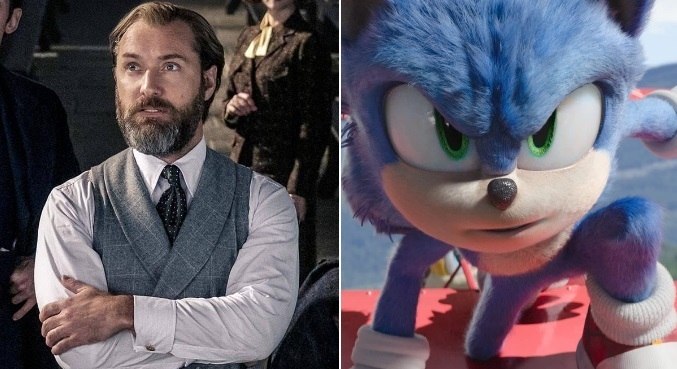 Jude Law é um dos protagonistas de 'Animais Fantásticos', que desbancou 'Sonic 2'
