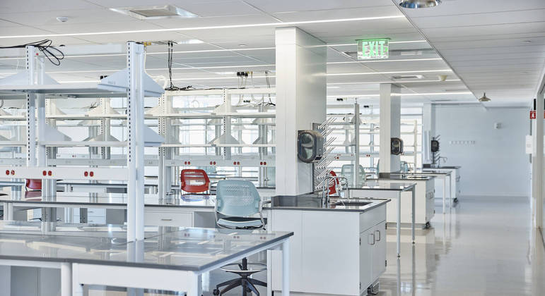 Área de pesquisa do laboratório da Arena BioWork, em Cambridge