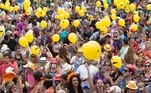 Bloco de rua Bicho Maluco Beleza na Av. Pedro Alvares Cabral, no Ibirapuera, zona sul de São Paulo
