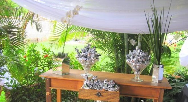 Bodas de prata mesa de doces