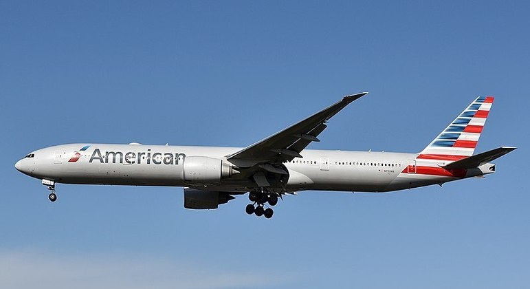 Boeing 777 da American Airlines, semelhante ao da ocorrência