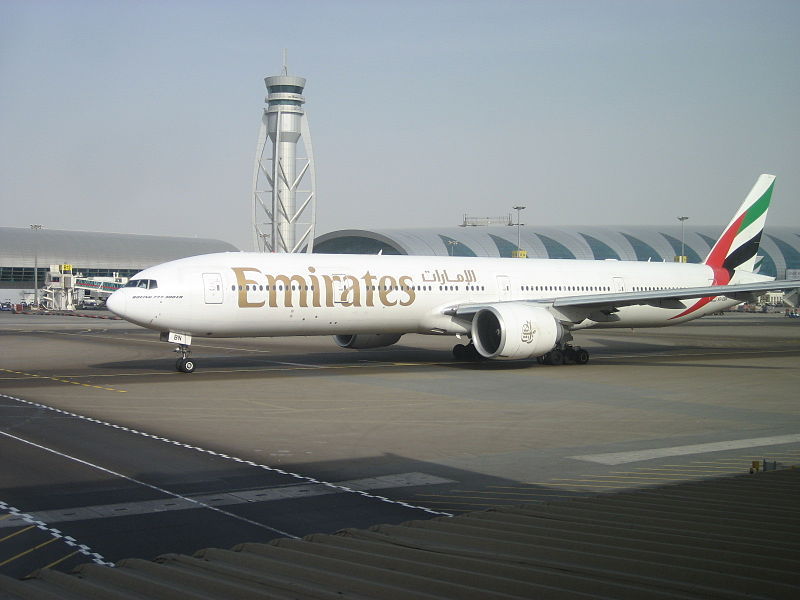 Boeing 777 da Emirates, semelhante ao da ocorrência