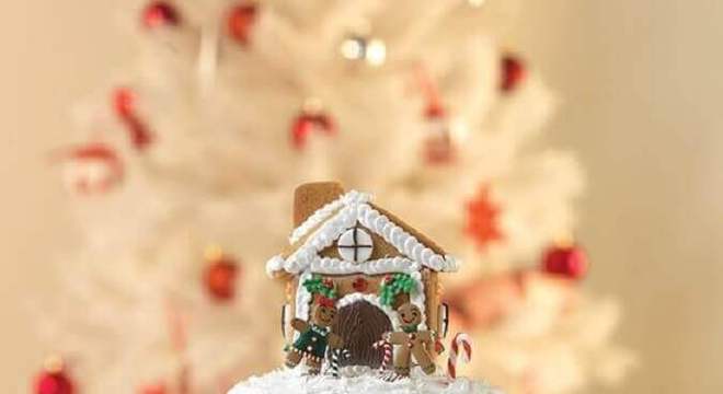 bolo de natal decorado com pasta americana