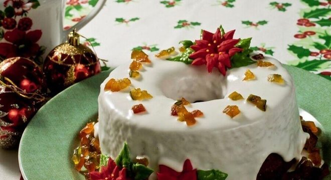 bolo decorado de natal simples