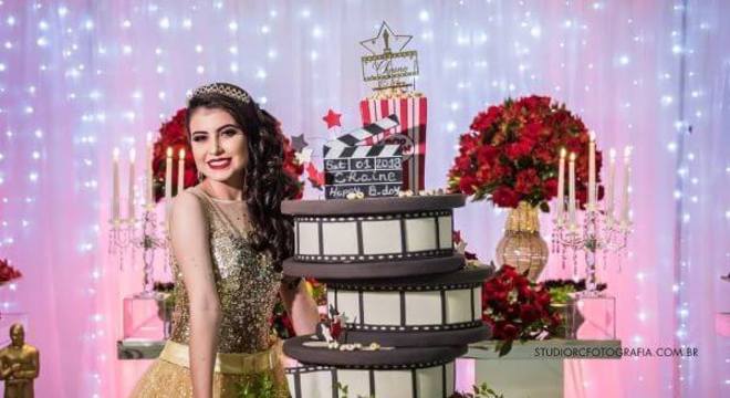 bolo temática com hollywood