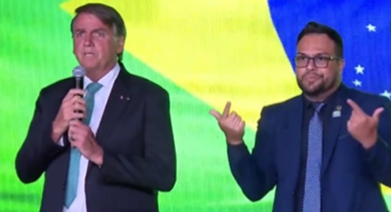 Presidente Jair Bolsonaro durante evento em Cuiabá (MT)
