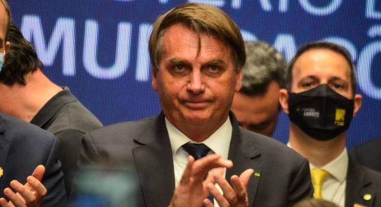 Bolsonaro em evento em Sorocaba, quando o governo de SP o autuou pela 2ª vez