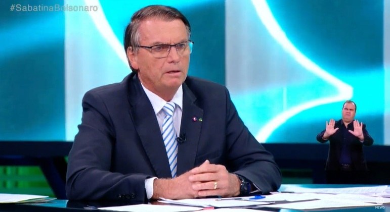Jair Bolsonaro durante entrevista na noite de
 sexta-feira (21)