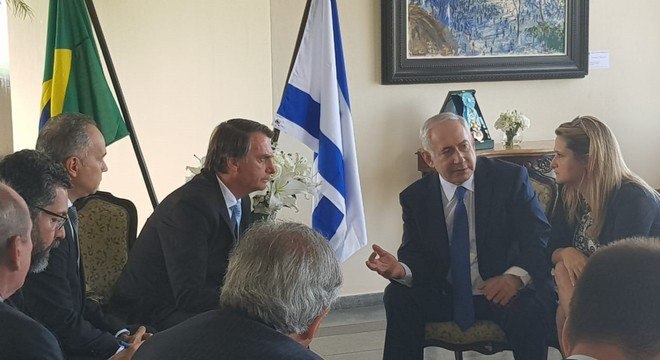 Presidente eleito e o primeiro-ministro Benjamin Netanyahu em reuniÃ£o no Rio