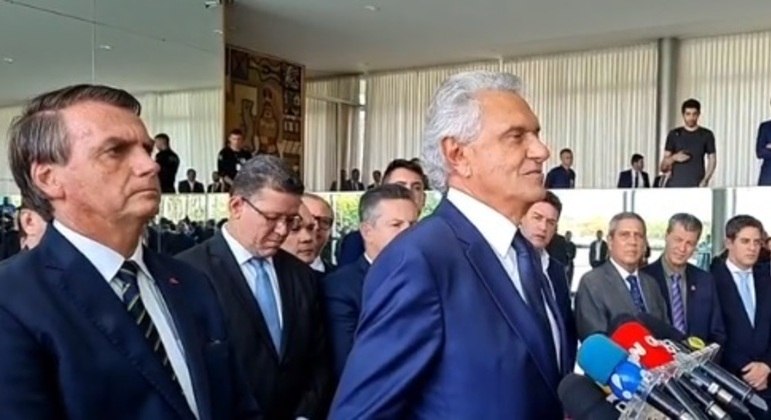 O presidente Jair Bolsonaro e o governador Ronaldo Caiado