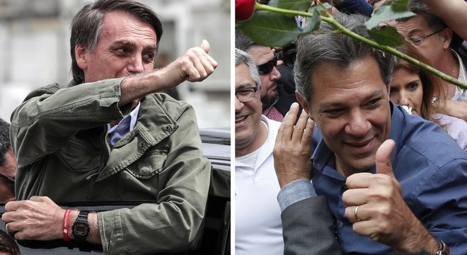 Jair Bolsonaro e Fernando Haddad, adversários no segundo turno