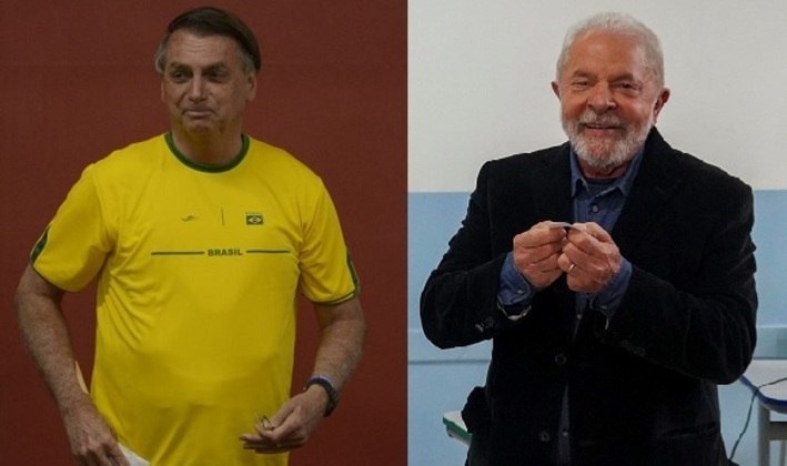 Bolsonaro e Lula em suas sessões de votação, no dia 2 de outubro. Fotomontagem/Agência Brasil e Reuters