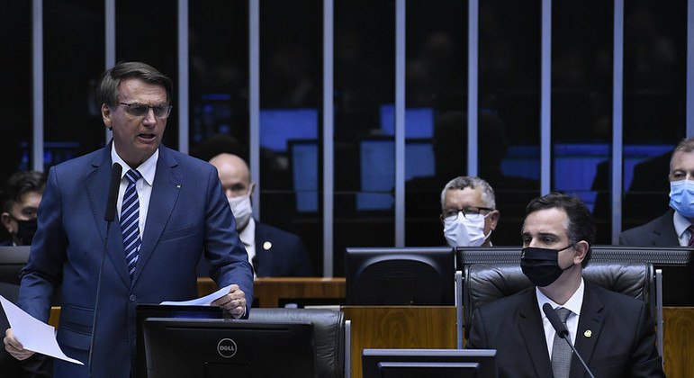 Bolsonaro discursou na abertura dos trabalhos no Congresso Nacional