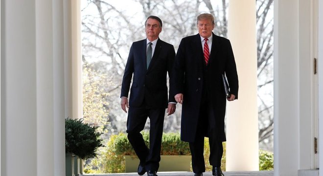 Bolsonaro e Trump em encontro em março de 2019; os dois compartilham agenda ideológica e métodos de fazer política 