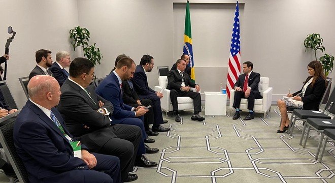 Bolsonaro em encontro com o senador americano Marco Rubio