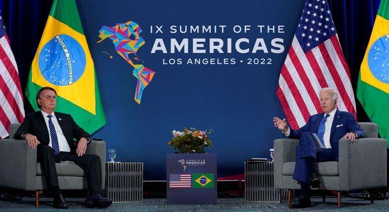 Presidente do Brasil, Jair Bolsonaro, e presidente dos Estados Unidos, Joe Biden