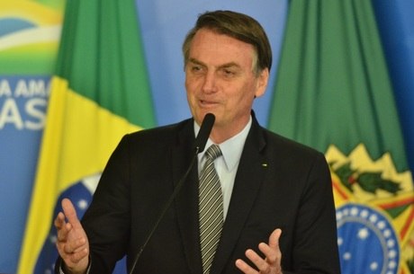 O presidente Bolsonaro n evento da MP do Contribuinte Legal