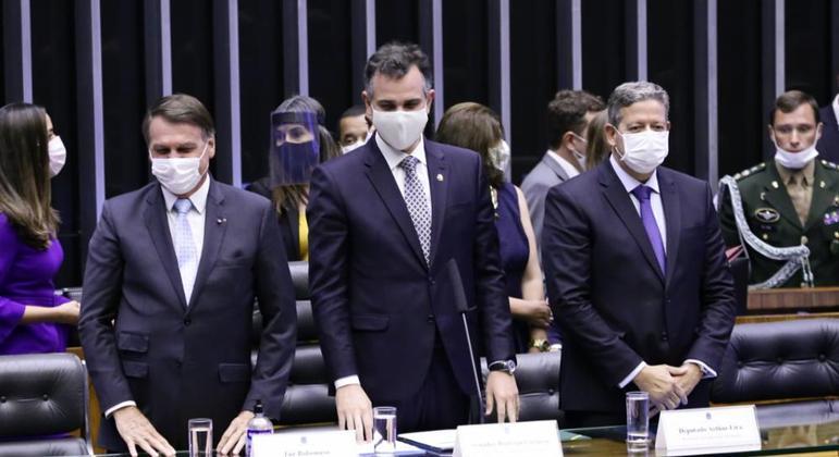 Bolsonaro, Rodrigo Pacheco e Arthur Lira
