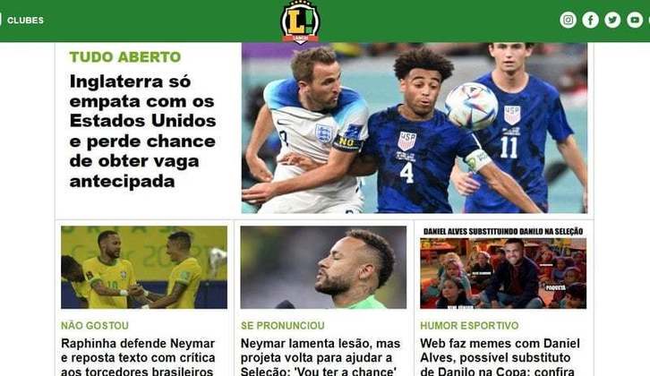 Bônus: No Brasil, o LANCE! deu destaque para a partida entre Inglaterra e Estados Unidos. Além disso, ressaltou notícias, informações e memes da internet envolvendo a Seleção Brasileira.