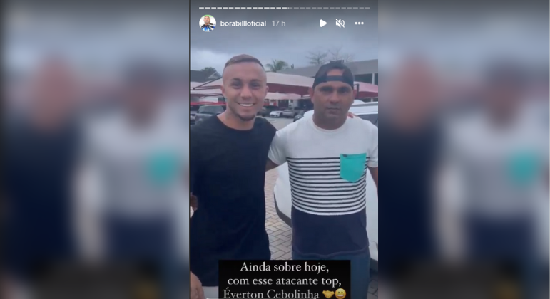 Pelo Instagram, Bill revelou que conheceu Everton Cebolinha, atacante rubro-negro, e posou com ele