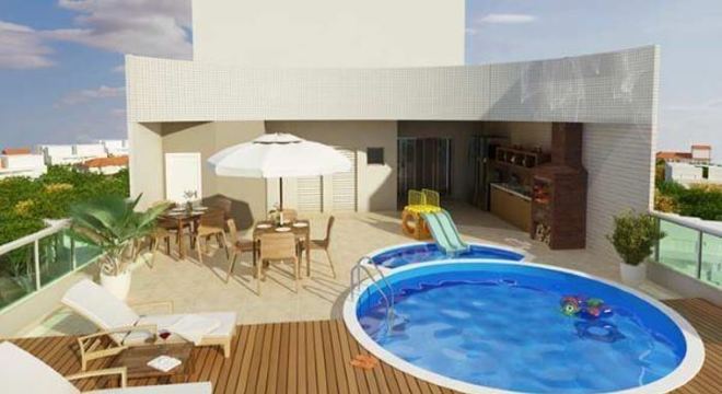 Borda de piscina na área de lazer