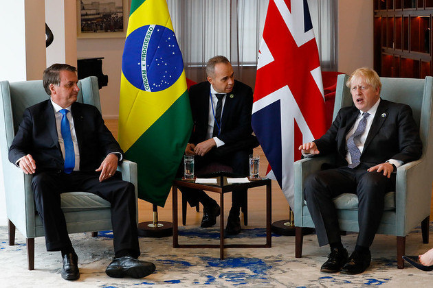  Presidente da República Jair Bolsonaro, durante encontro com o Primeiro Ministro do Reino Unido, Boris Johnson.