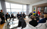  Presidente da República Jair Bolsonaro, durante encontro com o Primeiro Ministro do Reino Unido, Boris Johnson.