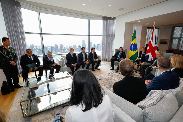  Presidente da República Jair Bolsonaro, durante encontro com o Primeiro Ministro do Reino Unido, Boris Johnson.