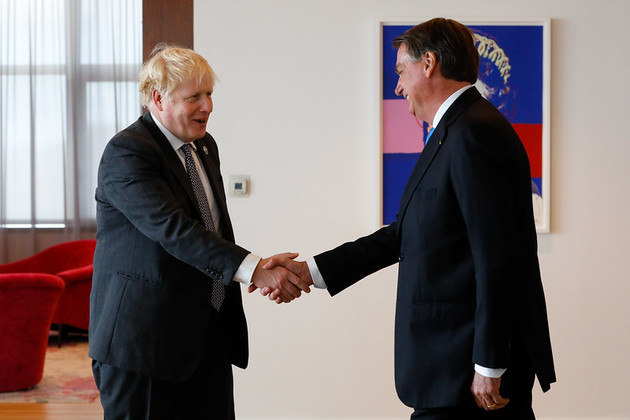  Presidente da República Jair Bolsonaro, durante encontro com o Primeiro Ministro do Reino Unido, Boris Johnson.