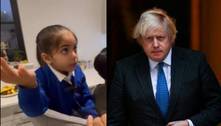 Menina chama Boris Johnson de 'malcriado' por festa no lockdown