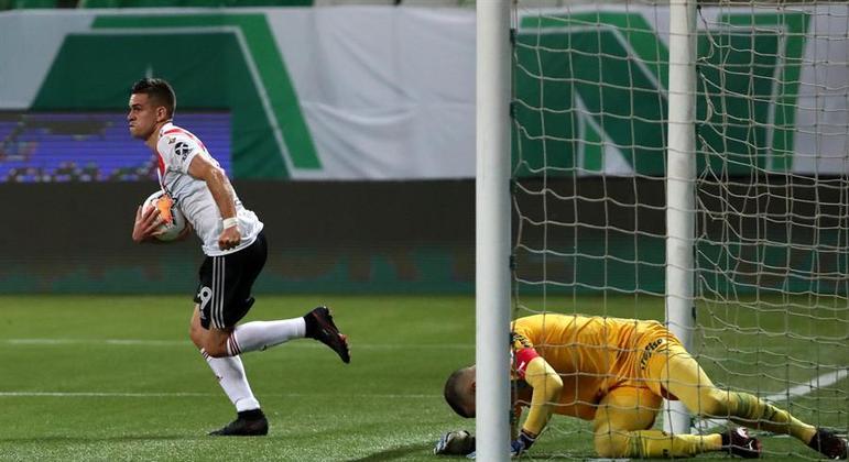 Borré marcou na semifinal da Libertadores. Contra o próprio Palmeiras, no Allianz