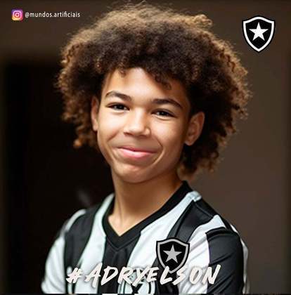 Botafogo: versão criança de Adryelson, criada com auxílio de inteligência artificial.