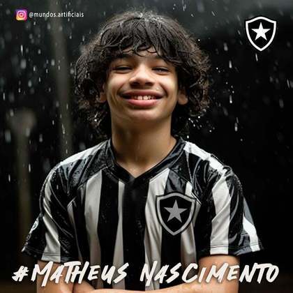 Botafogo: versão criança de Matheus Nascimento, criada com auxílio de inteligência artificial.