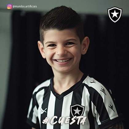 Botafogo: versão criança de Victor Cuesta, criada com auxílio de inteligência artificial.