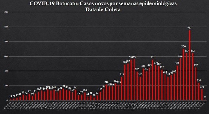 Gráfico mostra redução vertiginosa nos casos depois de junho