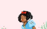 A artista representou a Branca de Neve como se a personagem fosse negra, com cabelos cacheados e um dos braços amputados. 'Essa ilustração me emocionou tanto... Eu nunca pensei que ia ver uma Branca de Neve com um bracinho igual ao meu, mas você fez uma', escreveu uma internauta