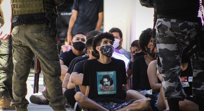 Manifestantes foram detidos em Belém