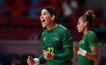Brasil se esforça no jogo de handebol feminino, mas empata com ROC.
