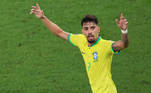 Paquetá comemora o quarto gol do Brasil ainda no primeiro tempo contra a Coreia