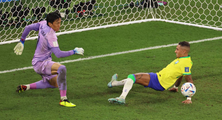 Raphinha desperdiça a chance de deixar o dele na partida contra a Coreia do Sul