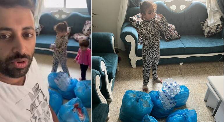 Brasileiro recebe mantimentos em Gaza