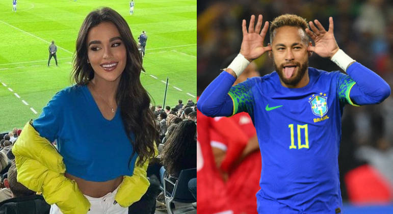 Brenda Pavanelli, suposto affair de Neymar, assiste ao jogo da seleção em Paris
