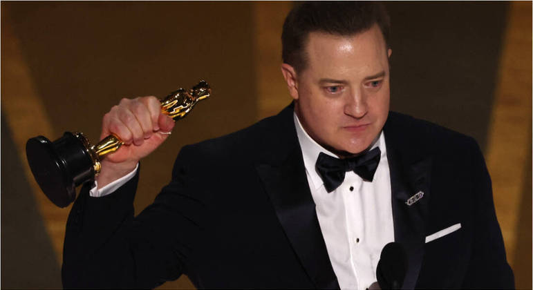 Brendan Fraser ganha o Oscar de Melhor Ator por 'A Baleia'