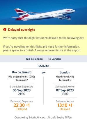 British Airways: atraso de mais de 24 horas no voo do Rio para Londres por conta de um assalto