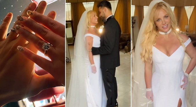 Britney Spears e Sam Asghari se casaram em 9 de junho de 2022
