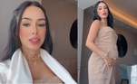 Bruna Biancardi  mostra o look que escolheu em sua primeira manhã na Arábia
