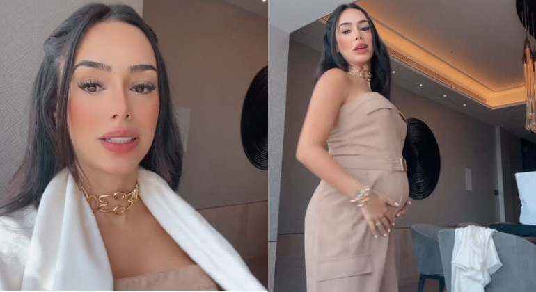Bruna Biancardi mostra o look que escolheu em sua primeira manhã na Arábia