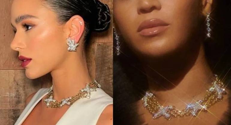 Bruna Marquezine usou um colar de diamantes igual ao de Beyoncé
