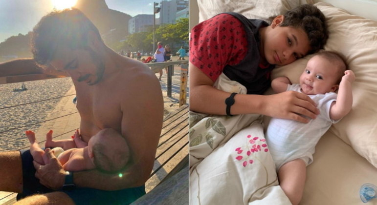 Mostrando que adora uma praia, Bruno costuma surfar ao lado de Pietro, e parece que Bento já está começando a pegar gosto pela areia, não é mesmo?