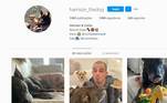 Eles, inclusive, têm uma conta oficial no Instagram. O @harrison_thedog reúne fotos da família formada pelos dois cachorros, Fratus e, claro, sua esposa Michelle Lenhardt